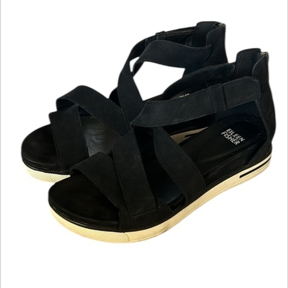 Eileen Fisher skill tumbled nubuck sneaker sandal size 7.5 - Picture 1 of 10